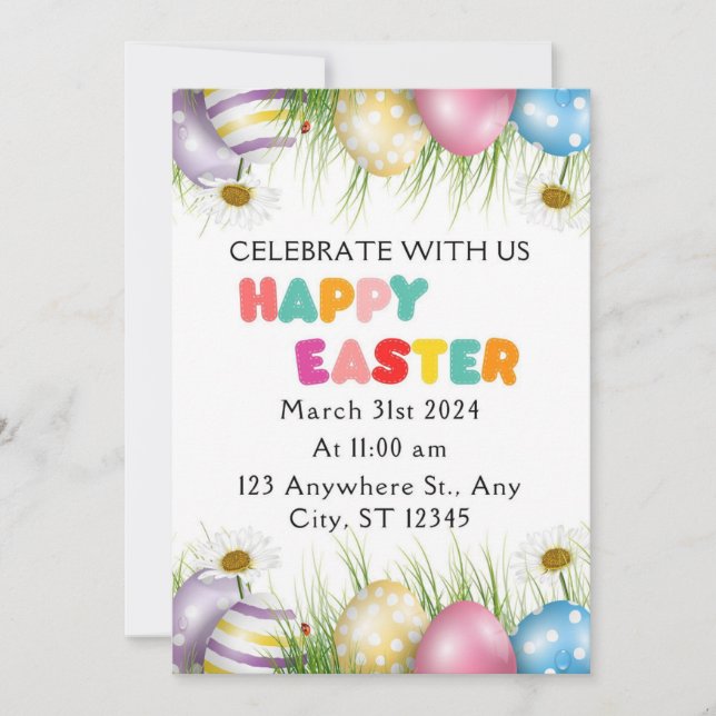 Editable Easter Egg Hunt Electronic Invitation Tem (Front)
