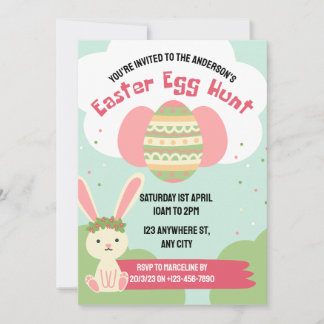 editable easter egg hunt invitation template