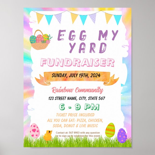 Editable easter Egg my yard flyer Poster (Front)