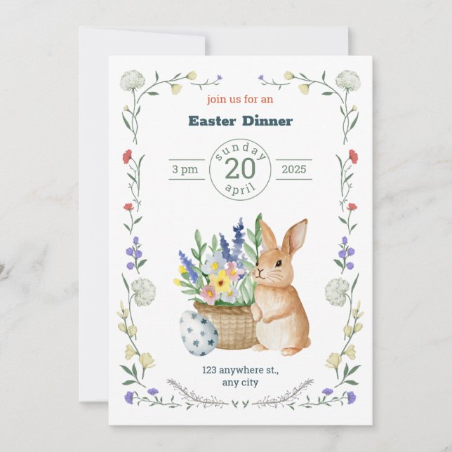 Editable Easter Potluck Invitation (Front)