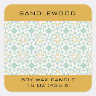 Editable Eastern Design Sandalwood Product Square Sticker