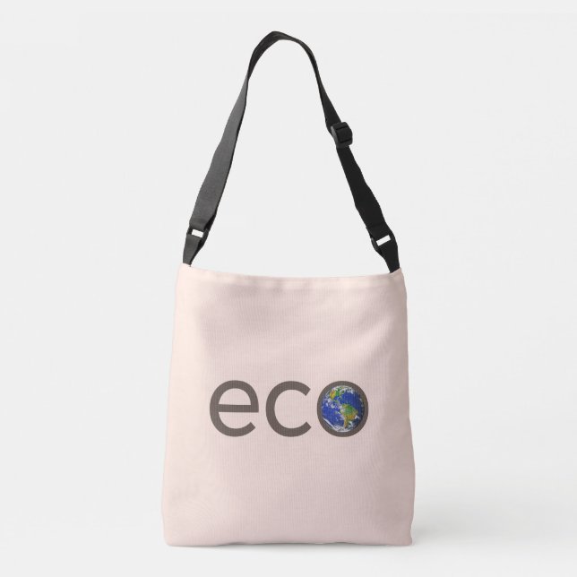 Editable Eco Earth on Ivory Crossbody Bag (Back)