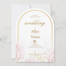 Editable Elegant Floral Arch Wedding Invitation