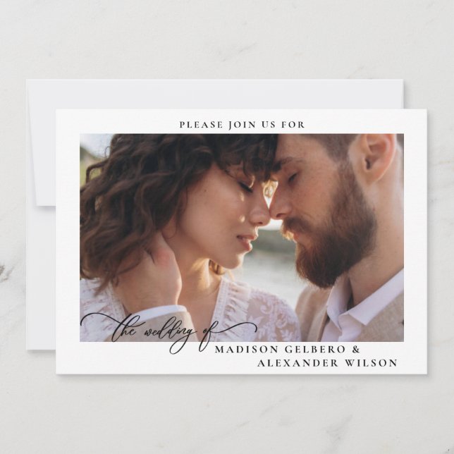 Editable Elegant Photo Wedding Invite for Couples (Front)
