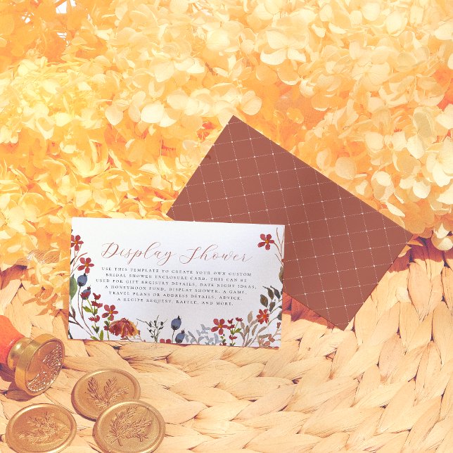 Editable Elegant Wildflower Floral Bridal Shower Enclosure Card (Creator Uploaded)