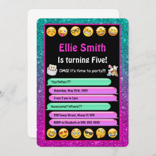 Editable Emoji Birthday Invitation