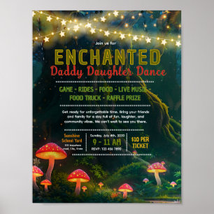 Editable enchanted daddy daughter dance flyer poster