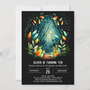  Editable Enchanted Forest Woodland Birthday Invitation
