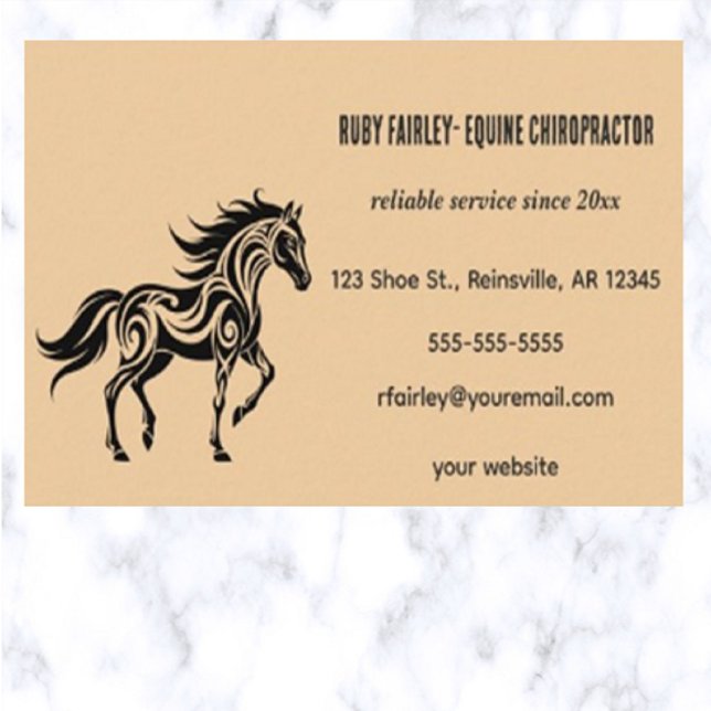 Editable Equine Chiropractor Business Card (Creator Uploaded)