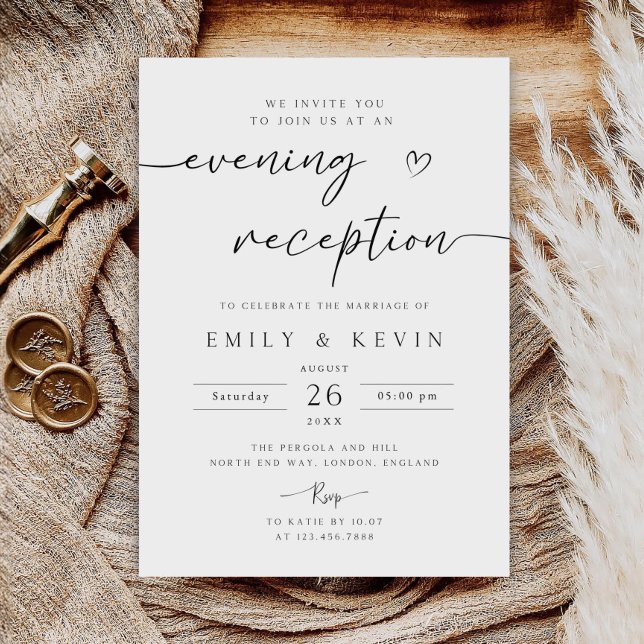 Editable Evening Wedding Reception Party Invitatio Invitation (Creator Uploaded)