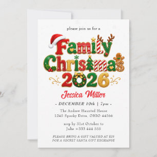 Editable Family Christmas 2026 Invitation