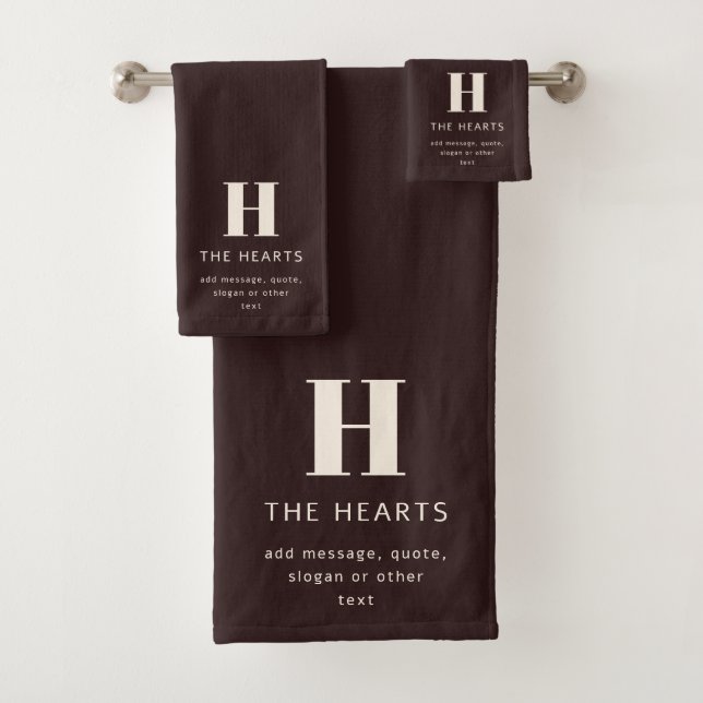 Editable Family Surname or Company Business Name  Bath Towel Set (Insitu)