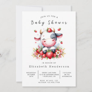 Editable Farm Calf Cow Baby Shower Invitation