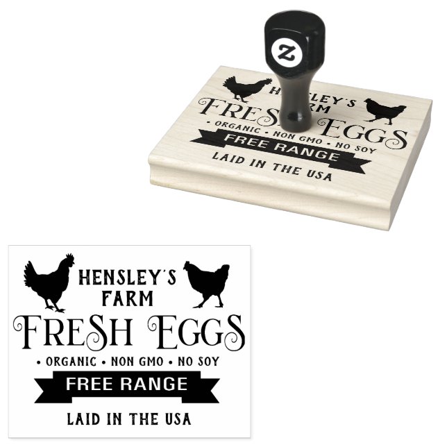 Editable Farm Fresh Eggs Carton Stamp Hens Banner (Stamped)