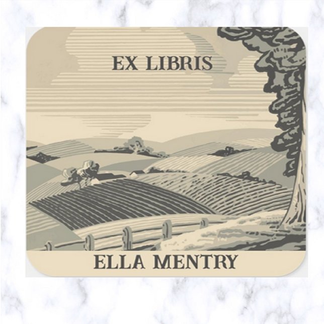 Editable Farmland Bookplate Sticker (Creator Uploaded)