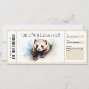 Editable Ferret Gift Certificate Invitation