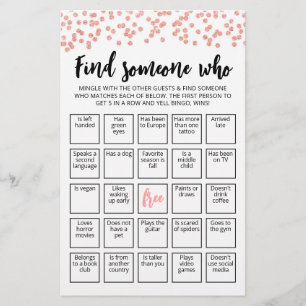 Editable Find Someone Who Game Bingo game