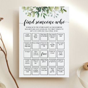 Editable Find Someone Who Game Bingo game Card
