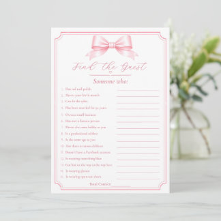 Editable Find The Guest Bridal Shower Fun Game