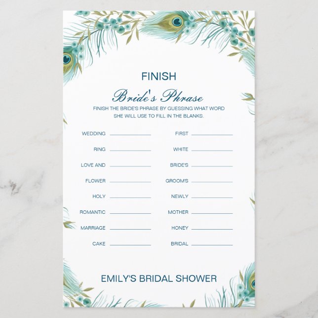Editable Finish Bride and Groom's Phrase Bridal (Front)