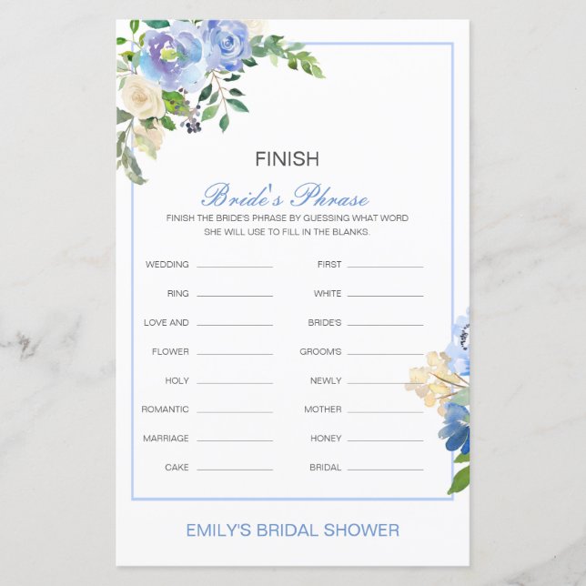 Editable Finish Bride and Groom's Phrase Bridal (Front)