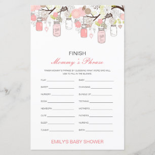 Editable Finish Mummy's Phrase Baby Shower