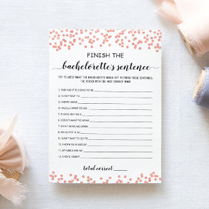 Editable Finish the Bachelorette's Sentence Card