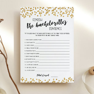 Editable Finish the Bachelorette's Sentence Card