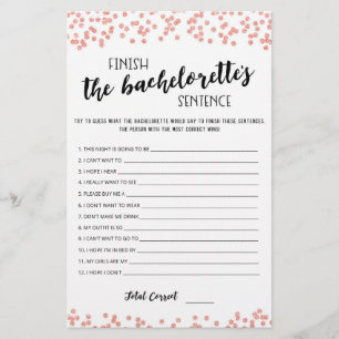 Editable Finish the Bachelorette's Sentence Game