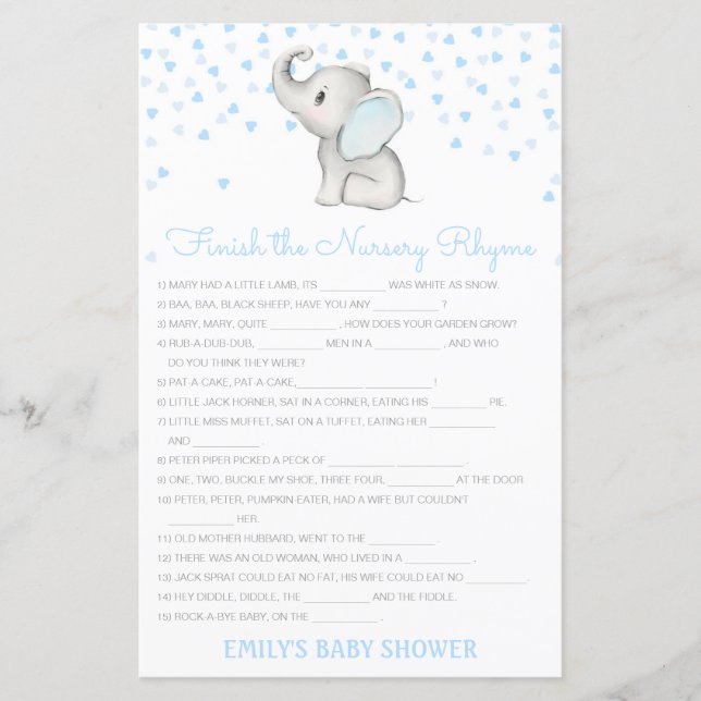 Editable Finish the Nursery Rhyme with Answer (Front)