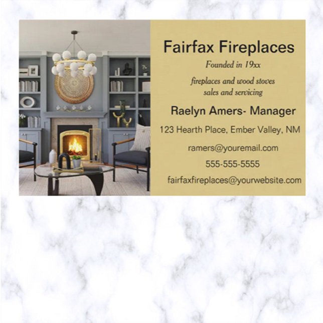 Editable Fireplaces and Wood Stoves Business Card (Creator Uploaded)