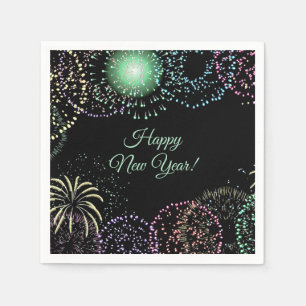 Editable Fireworks Napkin