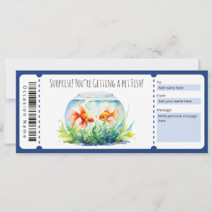 Editable Fish Gift Certificate for fist lovers Invitation