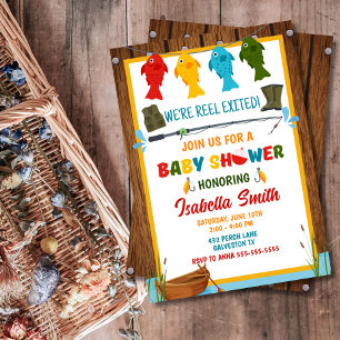 Editable Fishing Baby Shower  Invitation