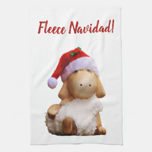 Editable Fleece Navidad Tea Towel