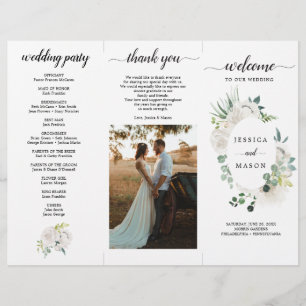 Editable Fleur Jolie Trifold Wedding Program Flyer