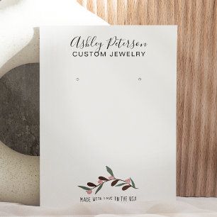 Editable floral boho  jewellery earring display business card