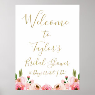 Editable Floral Bridal Shower Welcome Sign