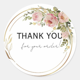 Editable Floral Classic Round Sticker