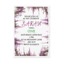 Editable Floral First Birthday Invitation