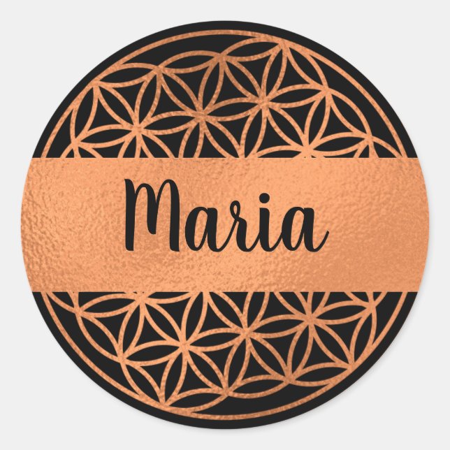 Editable flower of life sacred geometry stickers (Front)