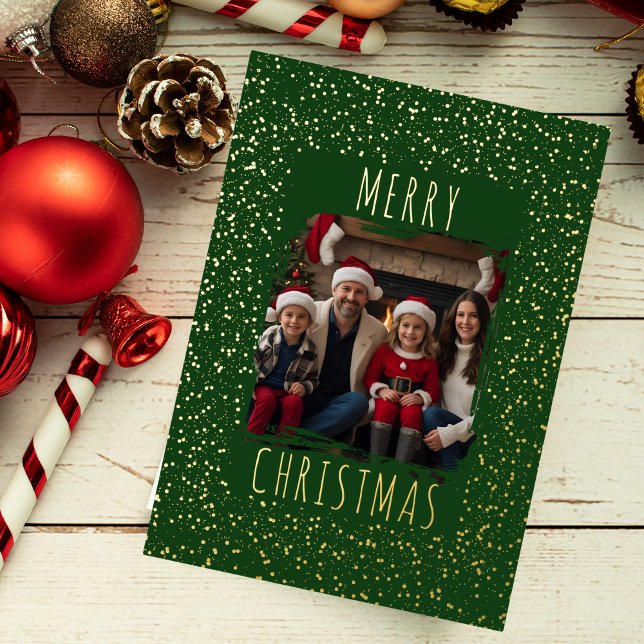 Editable Foil Christmas Card Template Two Photos (Creator Uploaded)