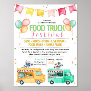 Editable food truck fundraiser flyer poster