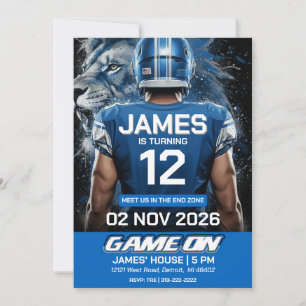 Editable Football Birthday Ticket Invite – Detroit