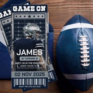 Editable Football Ticket Birthday Invitation