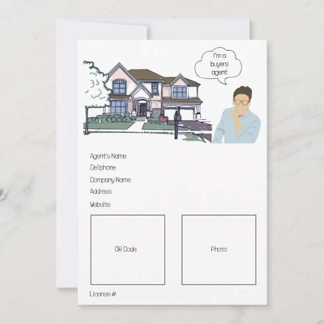 Editable form real estate buyers agent  holiday card (Front)