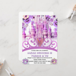 Editable Four ever a Princess 4th Birthday Invitat Invitation
