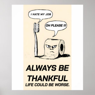 Editable -Funny Office Humor: Toothbrush & Toilet  Poster