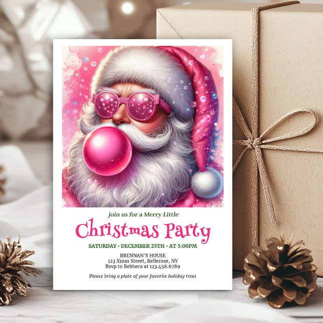 Editable Funny Santa Heart Glasses Christmas  Invitation (Editable Funny Santa Heart Glasses Christmas Invitation

)