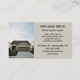 Editable Garage Door Company Business Card